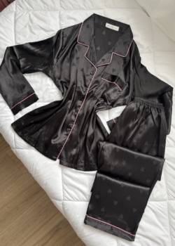 Pyja satinée noire